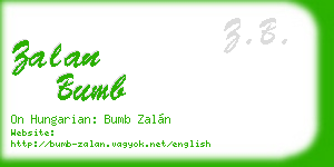zalan bumb business card